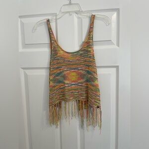O'Neill Colorful Knit Fringe Tank Top